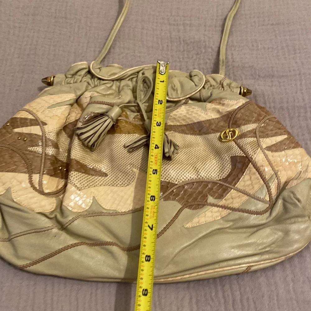 CARLO FIORI OF ITALY Stylish Vintage Beige and Brown Women's Bag